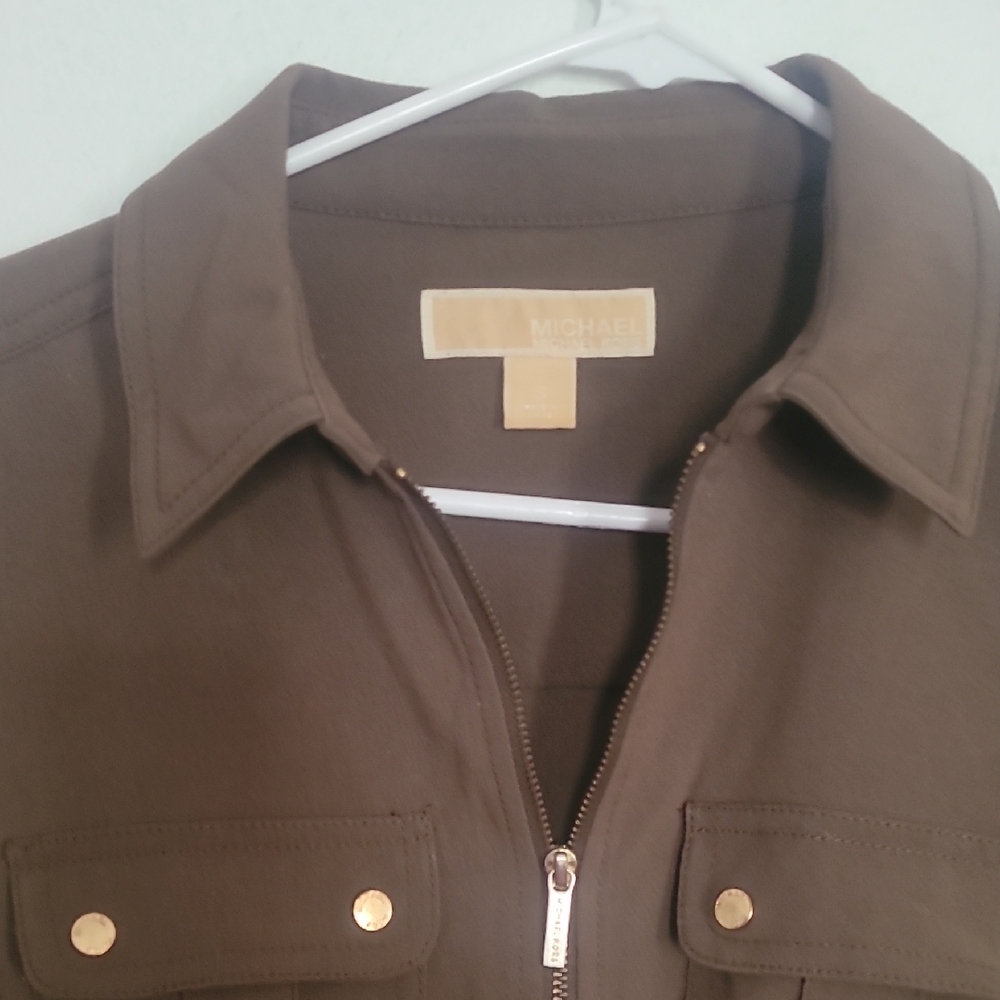 Michael Kors Olive Jacket with Gold Details